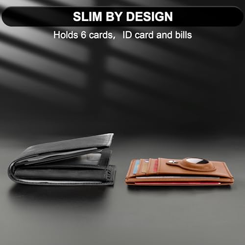 Image of Slim Minimalist Front Pocket Air Tag Wallet, RFID Blocking Card Holder Wallet with Airtag Holder