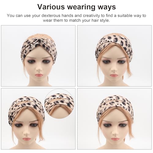 Image of DRESHOW 8 Pack Headbands for Women Yoga Knotted Headbands Elastic Criss Cross Hair Accessories Sports Head Wrap Non Slip
