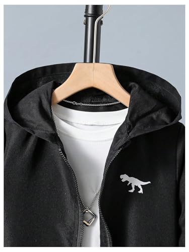 Floerns Boy's Graphic Zip Up Hooded Jackets Long Sleeve Light Jacket with Pocket3