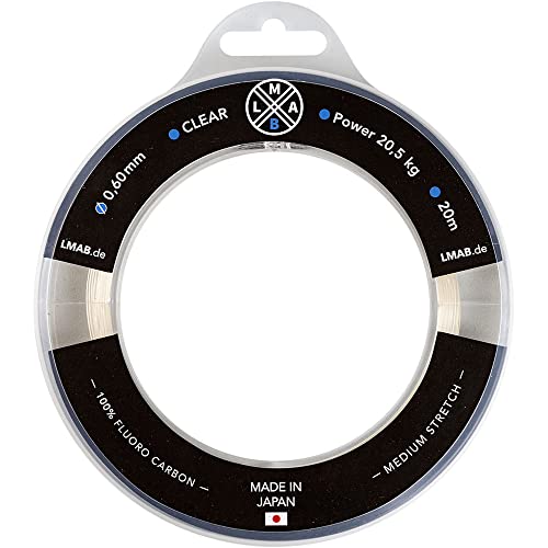 LMAB Fluorocarbone 100 Pro - de 0,15 mm à 1,00 mm, Made in Japan, extrêmement résistant, Bas de Ligne, Tête de Ligne, Ligne de Guidage Invisible, Fluorocarbon (0,60 mm | 20,5 kg | 20 mètres) – vue 6