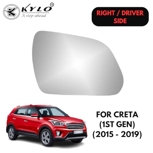 Image of Kylo Creta T1 (2015-2019) Driver Side (Right Side) Car Side Mirror Glass /Tukdi /Sub Mirror Plate