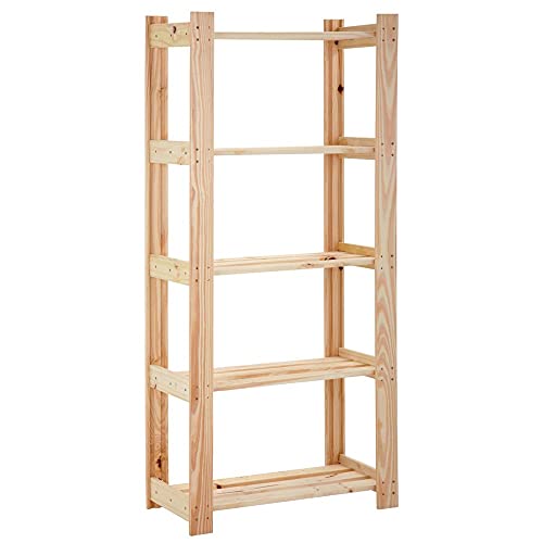 Estante Tramontina Modulare em Madeira Pinus com Acabamento Natural com 5 Prateleiras - 90 x 30.2 x