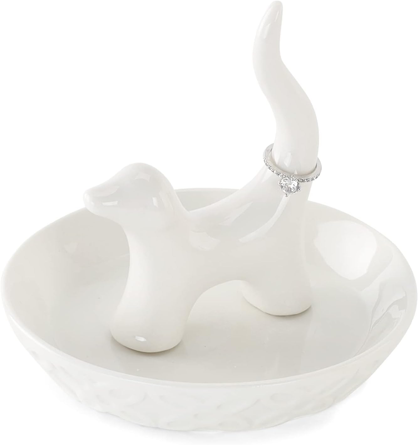 HOME SMILE Ceramic Dog Ring Holder,Duchshund Ring Holder