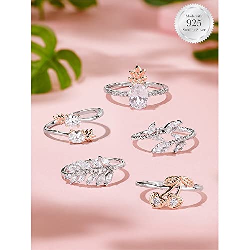 CharmedAroma Duftkerze im Ananas Design - Pineapple (255g) mit Schmuckstück als Überraschung (925er Sterling Silber Ring) Brenndauer bis 40h (Größe 9=XL(18,89mm)=59/60)