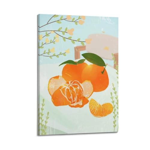 Poster mandarines pelées JIDUHON pour créer une ambiance de cuisine accueillante