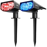 solar strahler 【2 in 1 Funktion & 2 Montagemöglichkeiten】: Die Solarlampen sind mit einem praktischen Erdspieß, Schrauben und Wandstecker geliefert, so dass neben der direkten Boden- oder Wandmontage auch eine einfache und besonders schnelle Erdmontage möglich ist. Praktisches und schönes Licht für Gartenweg, Sträucher, Bäume , Büsche, Beete,Dachterrasse oder Ecke im Garten.