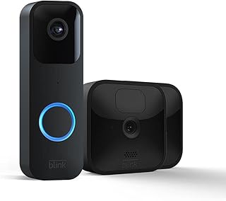 Blink Video Doorbell + 2 Outdoor (3rd Gen) camera system – Two-way audio, HD video, motion and chime app alerts and Alexa enabled – wired or wire-free (Black)