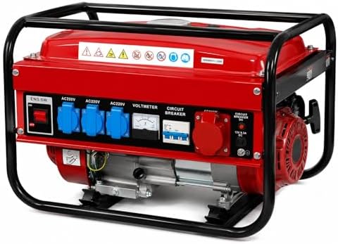 SVE Generador Eléctrico Gasolina 15L 5500W 230/380V 4 ENCHUFES (2...