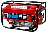 SVE Generador Eléctrico Gasolina 15L 5500W 230/380V 4 ENCHUFES (2500W Trifásico 3000W Monofásico) Motor 4 Tiempos