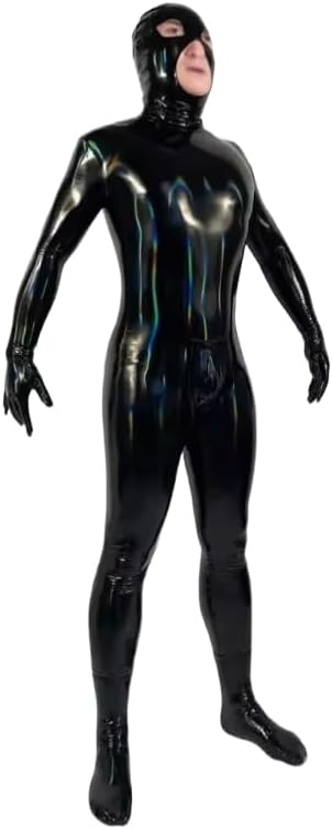 Mens Colorful Wet Look Catsuit Leather Bodysuit Tights Cosplay Conjoined Unitard Jumpsuit
