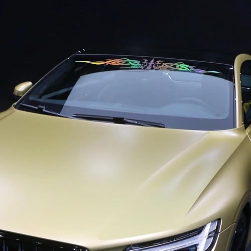 Sticker pare-brise orange brillant décalcomanie vinyle pour auto - 5
