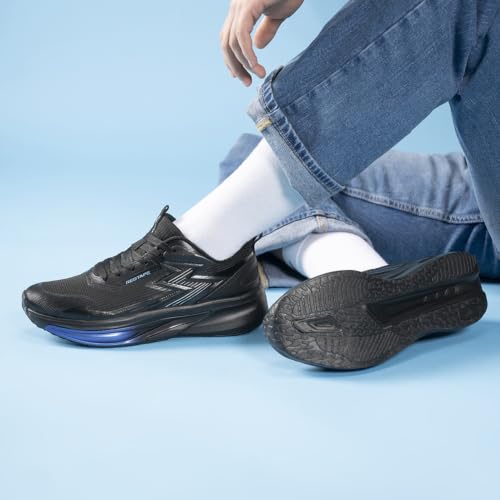 Image of Red Tape Men's Sneakers Grey Blue Mesh Round Toe Lace-Up Comfort Grip