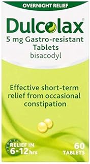 2 Packs of 60 Dulcolax Constipation Relief Laxative 5mg Bisacodyl Gastro Resistant Tablets 2 packs of 60 tablets