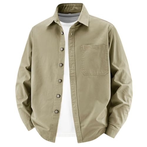 Chemise de travail homme en coton à manches longues et coupe décontractée