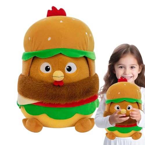 Pinosa juguete de pollo hamburguesa - Adorable muñeca de peluche de pollo hamburguesa, muñeca de juguete de peluche de hamburguesa | Acogedor sofá para mascotas, decoración de dormitorio, rey