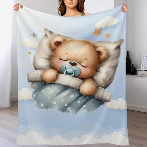 LTTTT Bär Decke Flannel Sofadecke Strandtuch Teppich Picknickdecke Weich Umhang Für Schlafzimmer, Alle Jahreszeiten 100×130cm