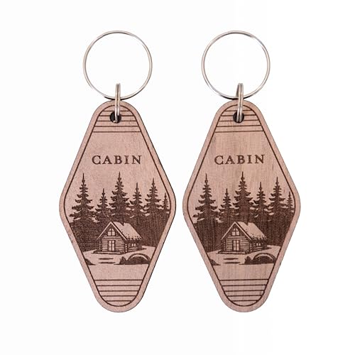 Porte-clés de cabine en bois véritable : Le cadeau rustique idéal par lot de 2
