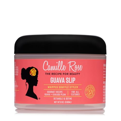 Camille Rose Guava Whipped Hair Styling Cream with Kakadu Plum & Shea Butter to Detangle Control Frizz & Define Strands for All Hair Textures 8 oz