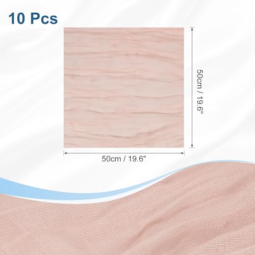 Servilletas de gasa rosa de 50x50 cm para crear una mesa de boda rustica y elegante 3