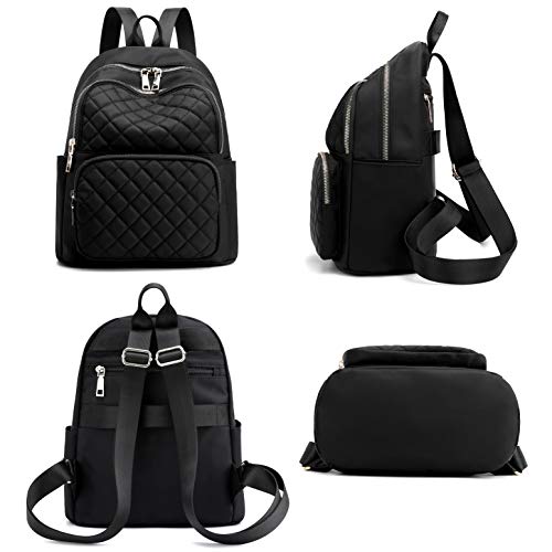 Gazigo Backpack For Women, Nylon Travel Backpack Purse Black Shoulder Bag Small Casual Daypack For Womens(Black Quilted) #TOP3