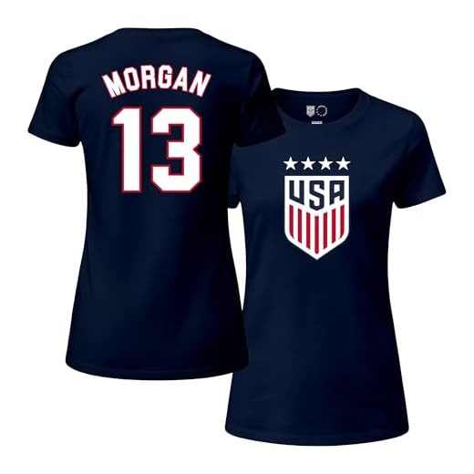 Icon Sports Offical Licensed US Soccer Federation USWNT Player 4 Star T-Shirt | Alex Morgan, Small