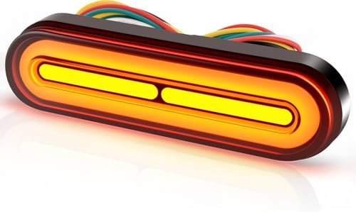 iFunyLED Motorcylce LED Dual Color Tail Light 12V-80V Super Bright for Turn Signal Brake Driving light Fits for ATV Scooter Bike Truck Trailer and Golf Car (Pack of 1)