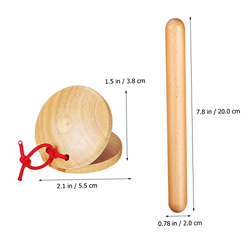 Toyvian 4 Pairs Musical Castanets Instrument Birthday Gifts Hand Held Castanets Musical Instrument Hand Finger Castanets Rhythm Music Lummi Sticks Claves Child Puzzle Wood Make a Decision - Thumbnail 2