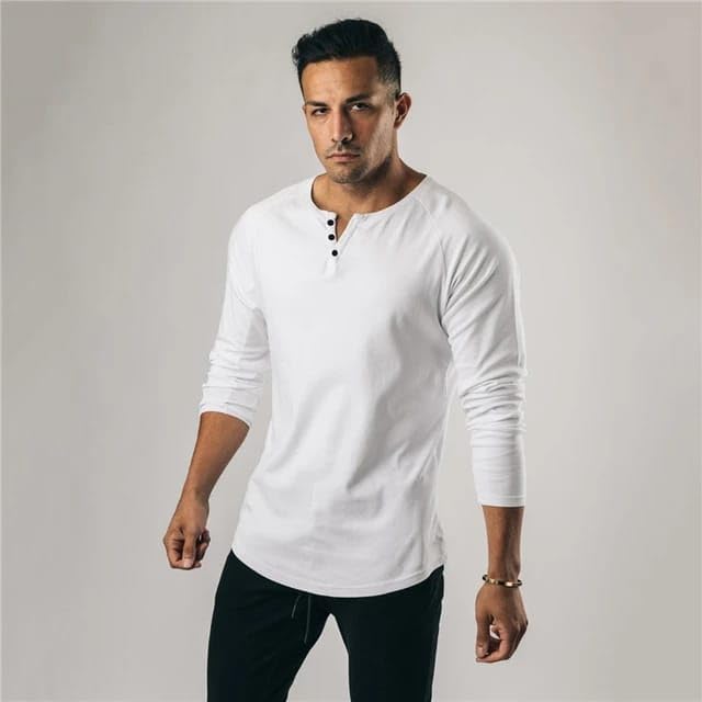 Image of Men's Henley Full Sleeve T-Shirt