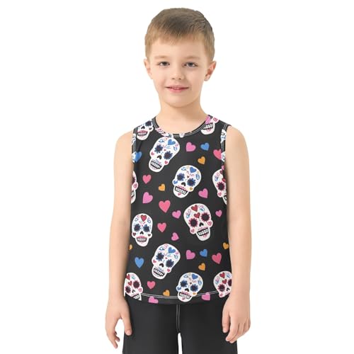 Boys' Tank Top Shirt Hearts Skull Pattern Sleeveless T-Shirts2