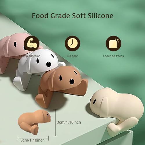 Image of 16 PCS Baby Corner Protector,Silicone Furniture Corner Guard Edge Safety Bumpers,Cute Dogs Corner Protector 3M （White Yellow Brown Pink）