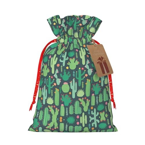 Niedliche Kaktus-Geschenktüte mit nahtloser Illustration, Weihnachtsgeschenktasche – Urlaub Kordelzug Party Jutebeutel für Geschenke, Leckereien – perfekt für Weihnachten, Geburtstage Niedliche Kaktus-Geschenktüte mit nahtloser Illustration, Weihnachtsgeschenktasche – Urlaub Kordelzug Party Jutebeutel für Geschenke, Leckereien – perfekt für Weihnachten, Geburtstage