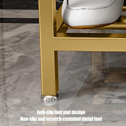 Banc à chaussures moderne avec assise rembourrée de luxe en métal - 5