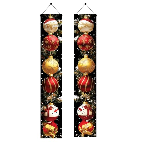 Saoplasa 2PCS Christmas Porch Banner 71 x 12 Inch Set