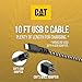 CAT Braided USB C Cable 10 Ft - USB C to Fast Charging Type C Charger Cord Extra Long USBC Cable Charge and Sync Lightning Cable