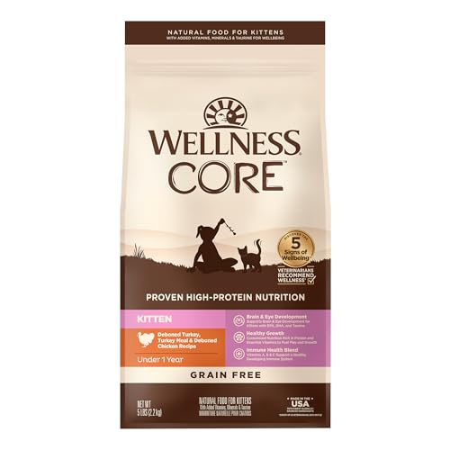 Wellness CORE GrainFree Kitten Formula Dry Cat Food, 5 Pound Bag