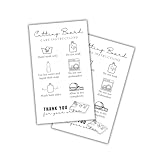 Cutting Board Care Cards Instruction Wood Charcuterie Handmade | 50pk 2x3.5” Washing Handling Directions Clients Packaging