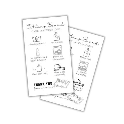 Cutting Board Care Cards Instruction Wood Charcuterie Handmade | 50pk