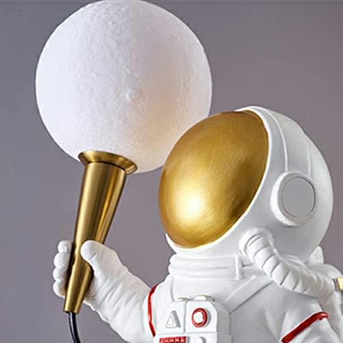 Miniatura 2 de CraftThink Aplique de pared LED, estilo astronauta, aplique de pared LED de resina para niños, lámpara de pared blanca de dibujos animados para