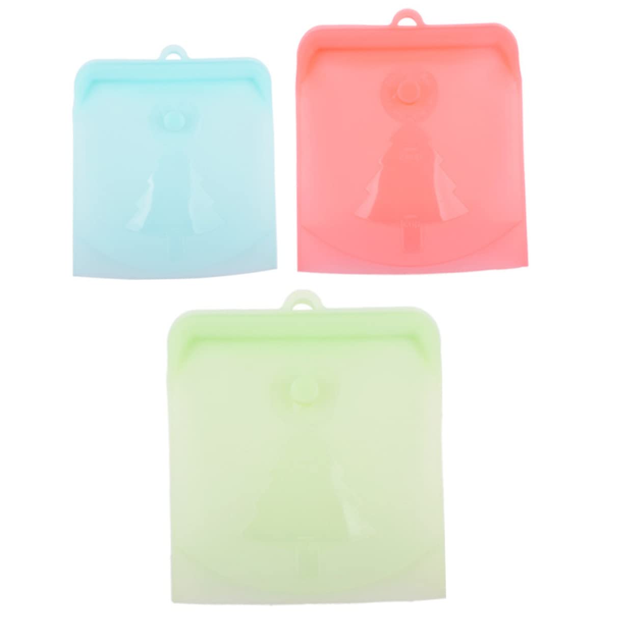 FRCOLOR 3pezzi Sacchetti Per Alimenti Riutilizzabili Silicone Di Borse Per Congelatore Impermeabili e Sigillabili Per Frutta Snack e Alimenti Freschi