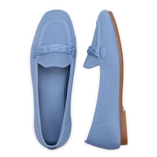 Image of Frank Mully Women's Loafer Flats Square Toe Comfortable Office Work Shoes, Cute Penny Loafer Slip On Walking Driving Shoes