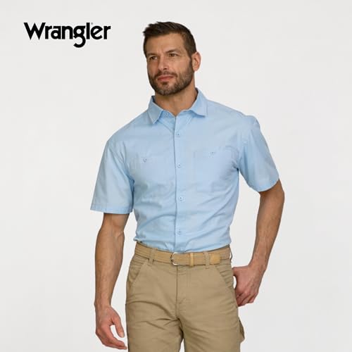 Wrangler Men's Big and Tall Short Sleeve Poplin Button Up Shirt Relaxed Fit - image 2