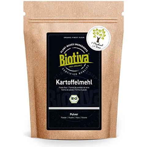 Biotiva Kartoffelmehl- stärke Bio 1kg - Kartoffelstärke - zum Andicken von Flüssigkeiten und Backen - 100% naturrein - glutenfrei - vegan - zertifiziert und kontrolliert in Deutschland Cover