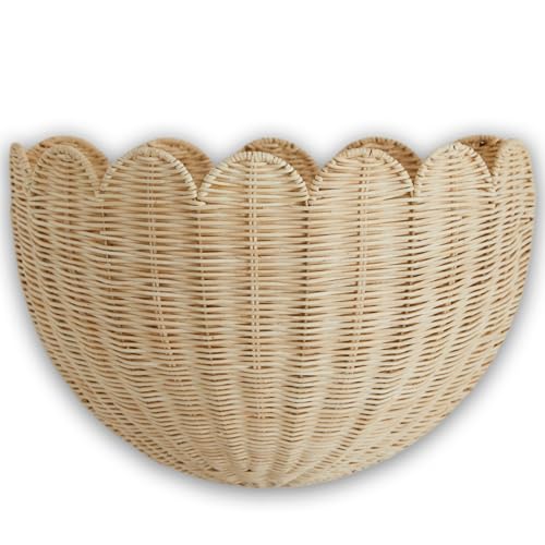 BEBE BASK Scalloped Wicker Wall Basket - The Original -
