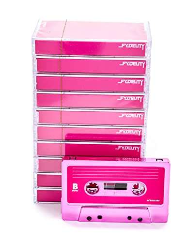 FYDELITY-Audio Cassette Tapes|Blank for Recording C-60 Minute Normal Bias|10 Pack|Mixtape: Pink Chrome