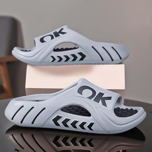 Men's non slip massage sole, casual one-piece drag, comfortable beach sandals, quick drying shower shoes2