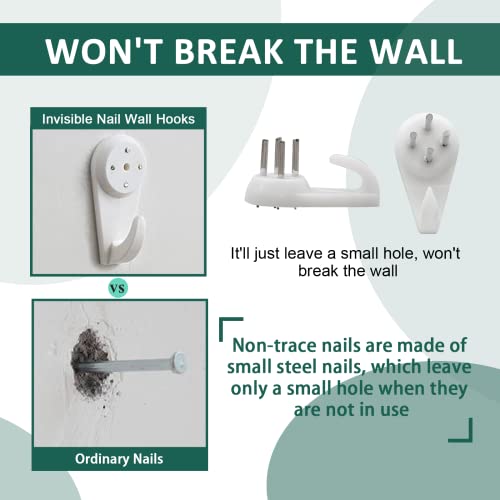 Image of 50Pcs Invisible Nail Hangers, Non-Trace Hanging Hooks, Concrete Wall Hooks for Hardware Concrete Walls Picture Photo Frame (30mm /1.18 inch Length)