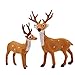 Produktbild Ladieshow 2pcs Weihnachten Mini Plüsch Hirsch, Weihnachten Hirsch Spielzeug Modell Weihnachtsschmuck Kinder Simulation Hirsch Spielzeug Desktop Ornament(#1)