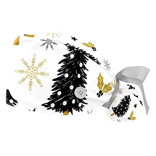 Chapeau de travail respirant JDEZ : lot de 2 casquettes de Noël bouffantes