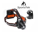 Leyuee Zoomable Headlamp LED Sensor Switch 3 Mode Super Bright Headlight with 4 pcs Rechargeable Batteries USB Charging Cable