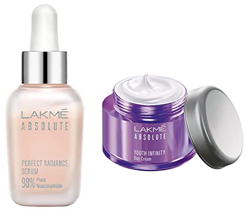 Image of Lakme Absolute Perfect Radiance Skin Serum, Lightening & Brightening, 30ml And Lakme Absolute Youth Infinity Skin Sculpting Day Creme, 50g